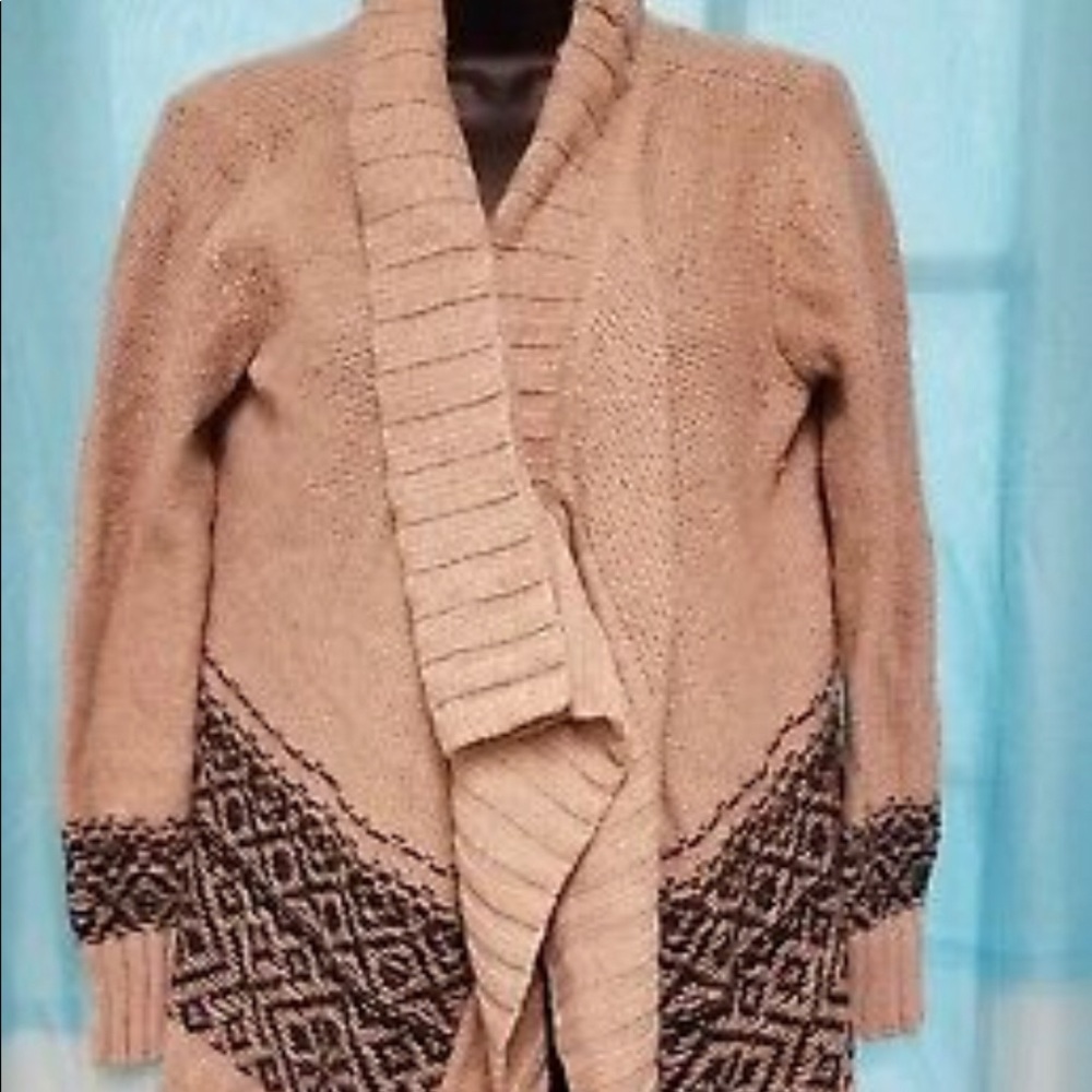 Tan and black cardigan